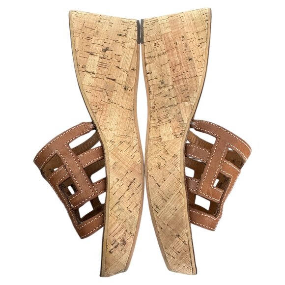 J. McLaughlin "Piper" Leather Wedge Platform Sandal in Brown Women's Size 8.5 - Picture 3 of 12